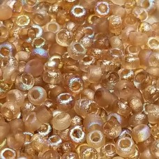 8/o Etched Seed Bead Crystal Etched Brown Rainbow